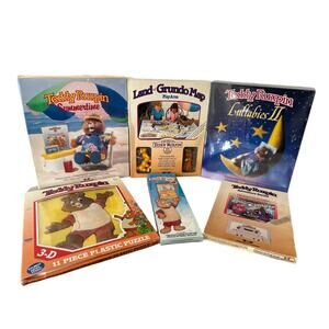 Teddy Ruxpin Lot New Outfits Puzzle Map Book Tape